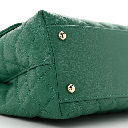 Chanel Caviar Quilted Small Coco Handle Flap Green 9 of 11