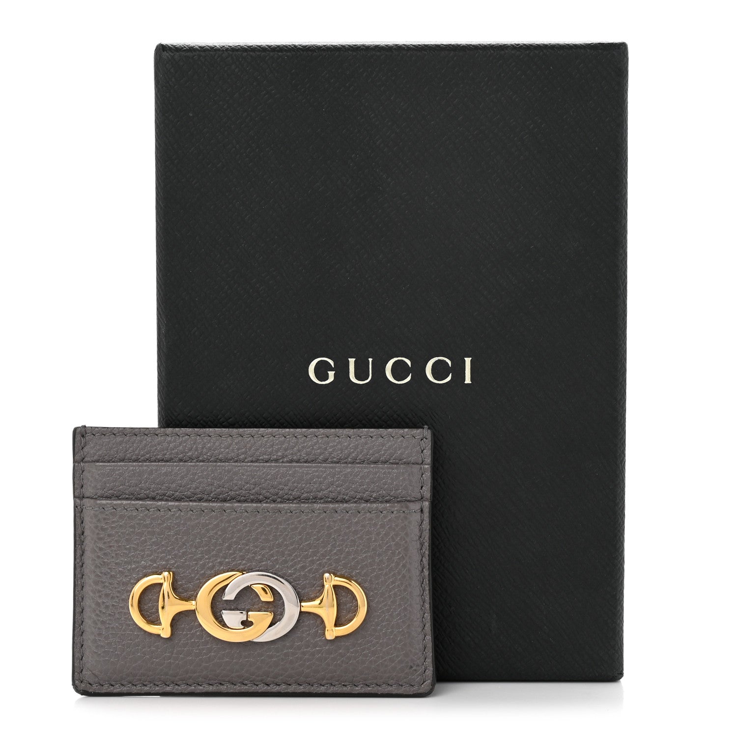 Gucci Grainy Calfskin Zumi Card Holder Dusty Grey 11 of 11