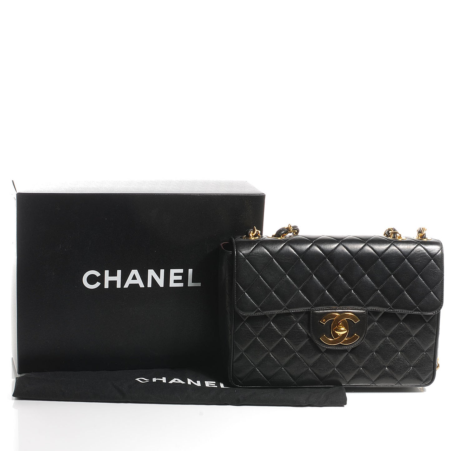 Lambskin Jumbo Flap Black