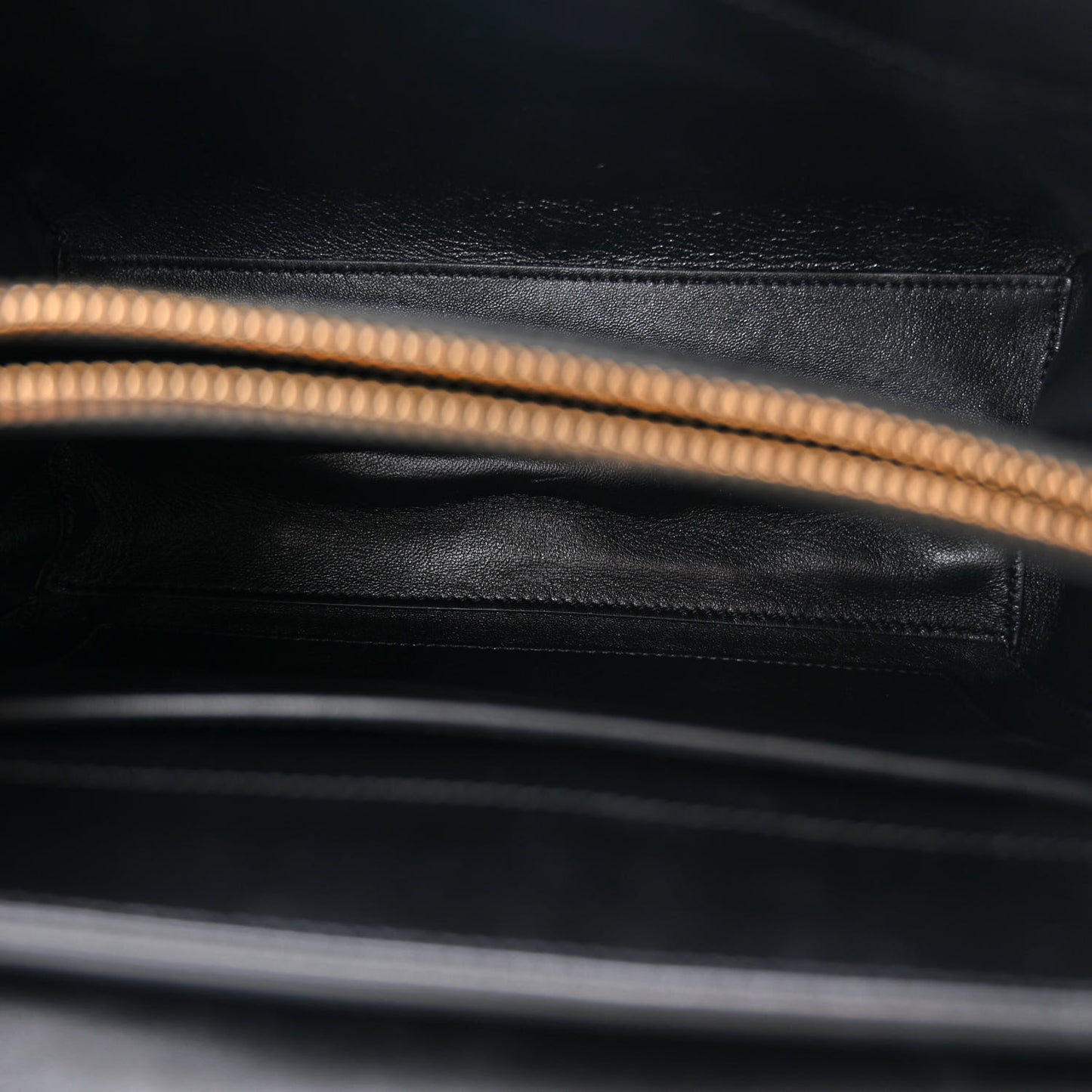 Satinated Calfskin Small 16 Top Handle Bag Black