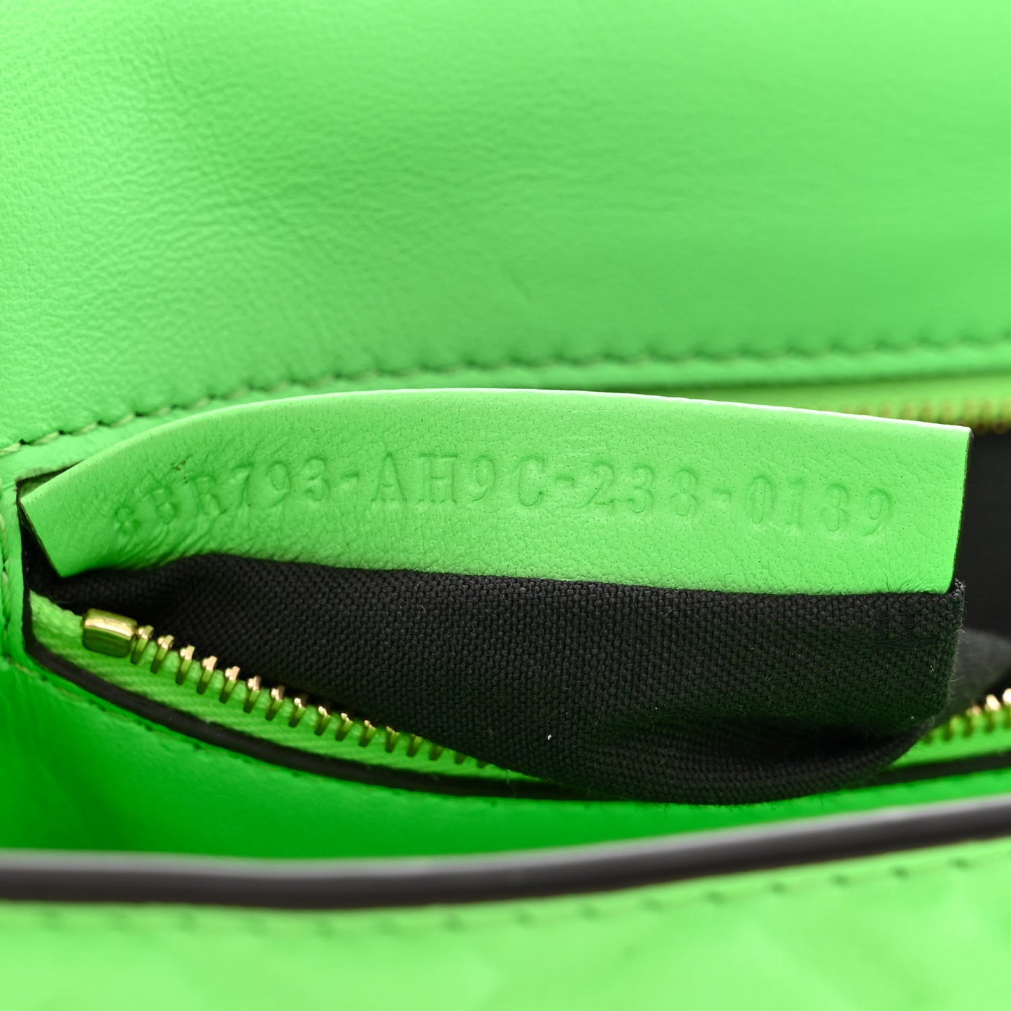 Nappa Small FF Embossed Midi Chain Baguette Edamame