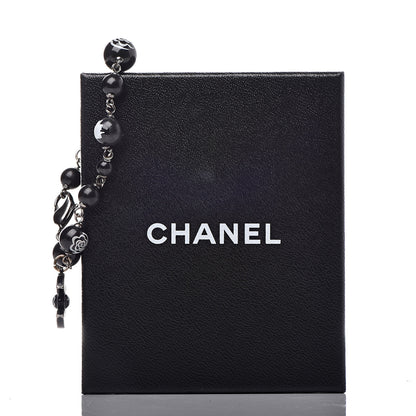 Chanel Ruthenium Camellia Bead CC Bracelet Black 10 of 10