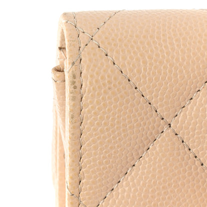 Chanel Caviar Pearl Quilted Coco Candy Flap Card Holder Beige 10 of 13