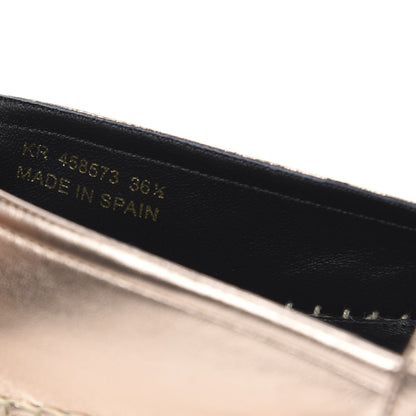Saint Laurent Metallic Lambskin Monogram Espadrilles 36.5 Blush 7 of 9