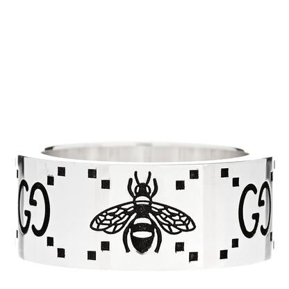 Gucci Sterling Silver GG Bee Band Ring 56 7.75 1 of 6