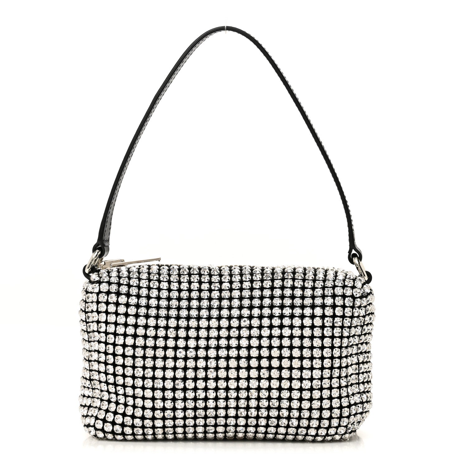 Alexander Wang Mesh Crystal Rhinestone Mini Heiress Pouch Black Silver 1 of 10