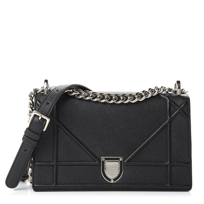 Christian Dior Grained Calfskin Small Diorama Flap Bag Black 1 of 9