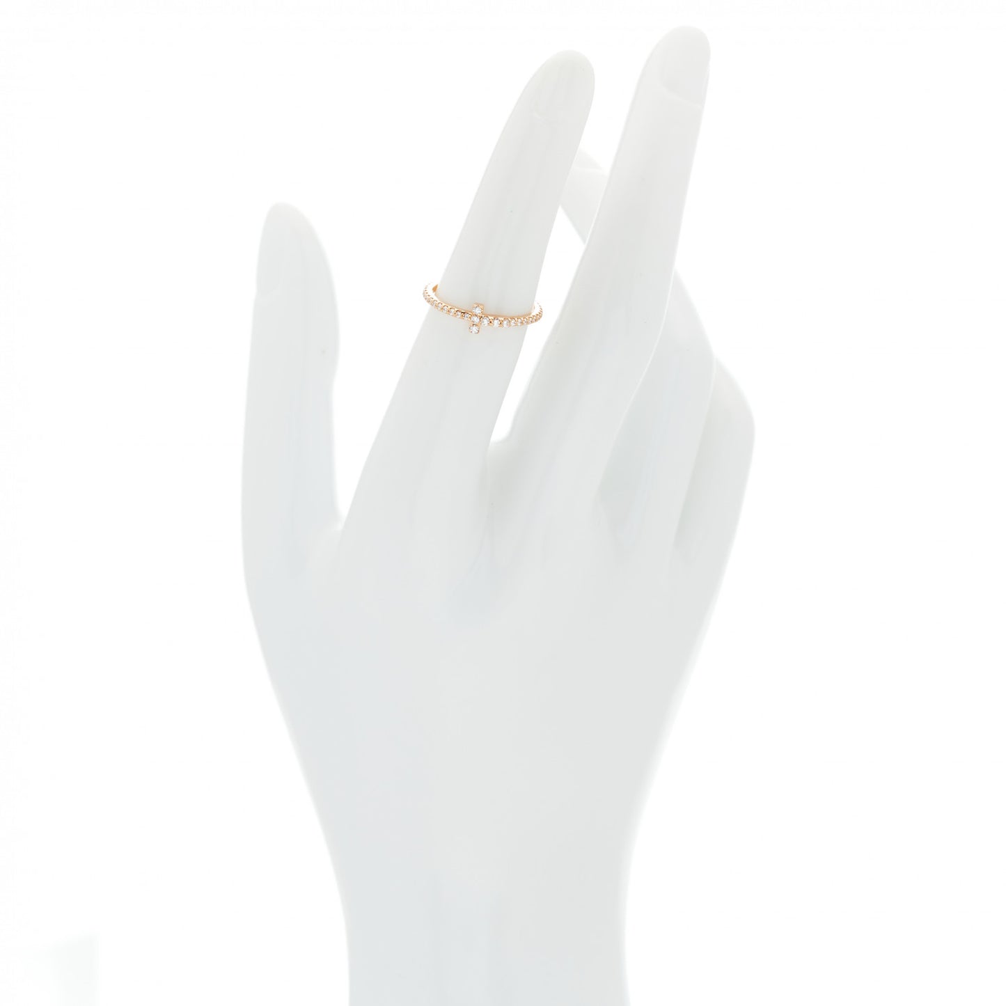 18K Yellow Gold Diamond T Wire Pave Ring 50 5.5