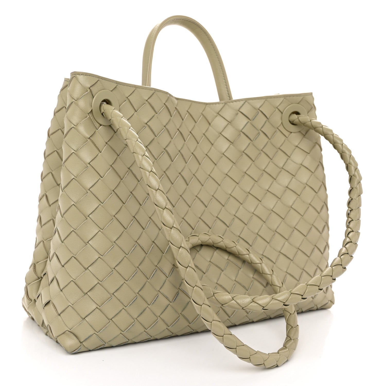 Bottega Veneta Nappa Intrecciato Medium Andiamo Shoulder Bag Travertine 3 of 9