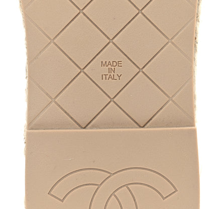 Chanel Lambskin Quilted CC Chain Espadrille Mules 39 Black Navy 7 of 10