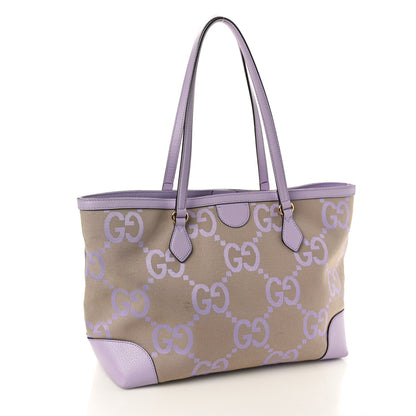 Gucci Monogram Jumbo GG Textured Dollar Calfskin Medium Ophidia Shopping Tote Beige Lapis 2 of 11