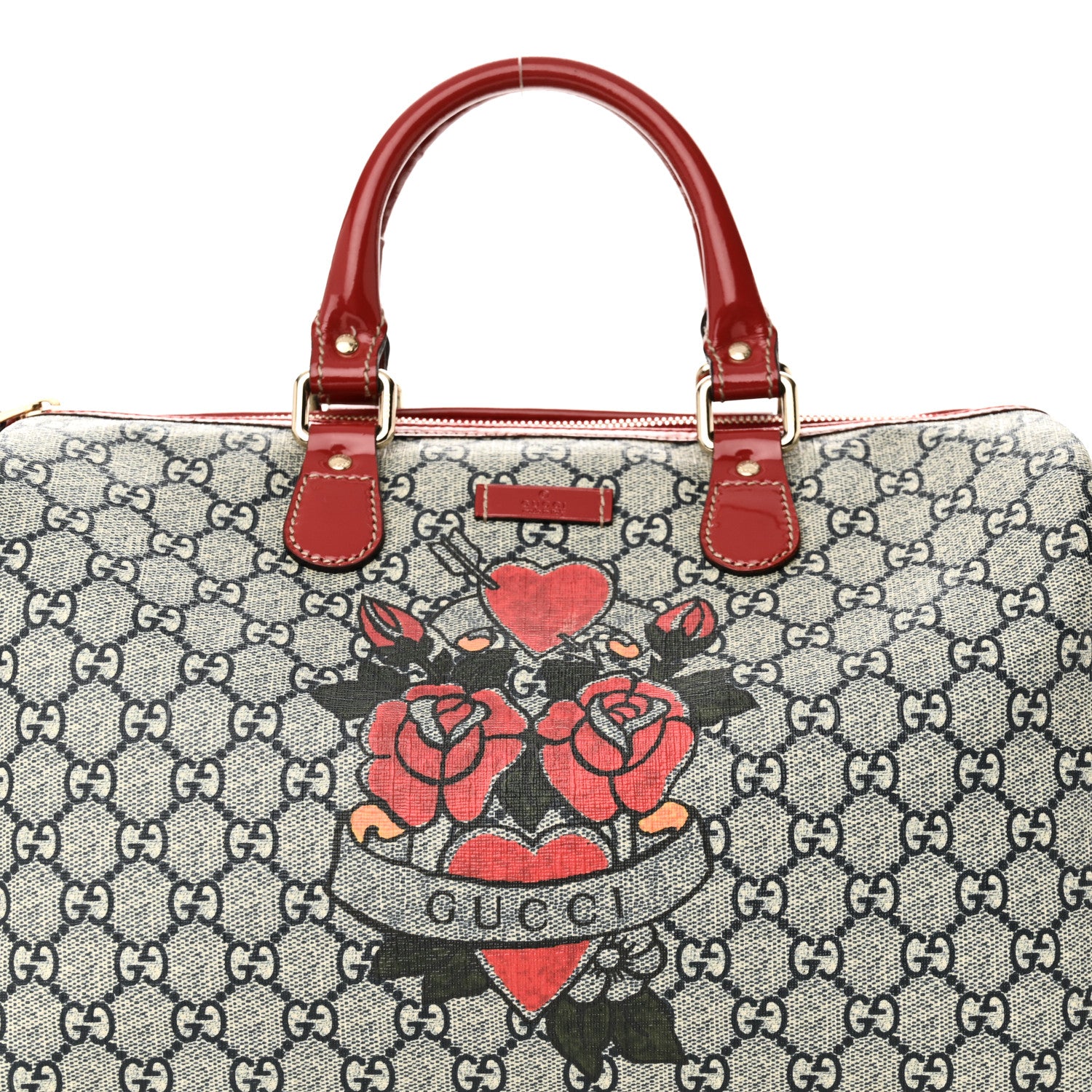 Gucci GG Plus Monogram Tattoo Heart Medium Joy Boston Red 8 of 11
