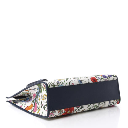 Gucci Canvas Large Flora Tote Navy Multicolor 4 of 10