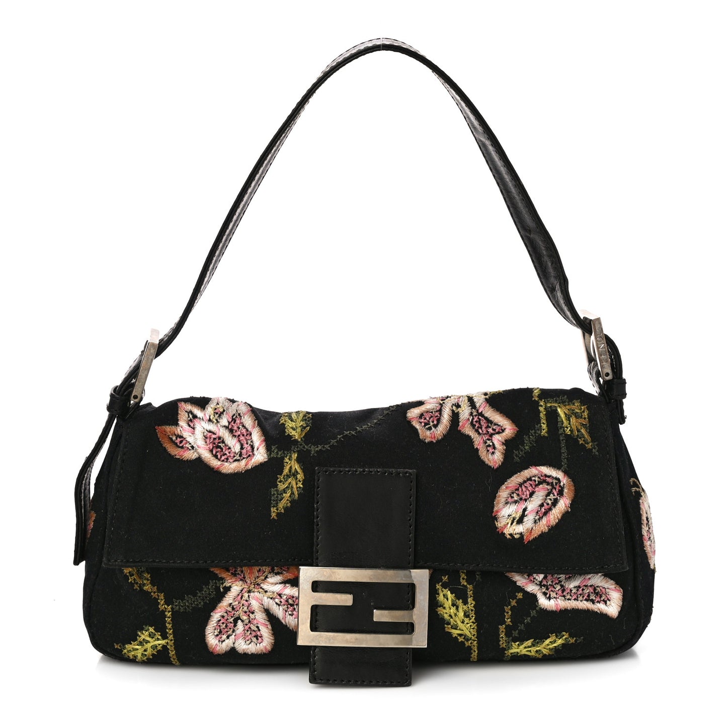 Denim Embroidered Baguette Blue Multicolor