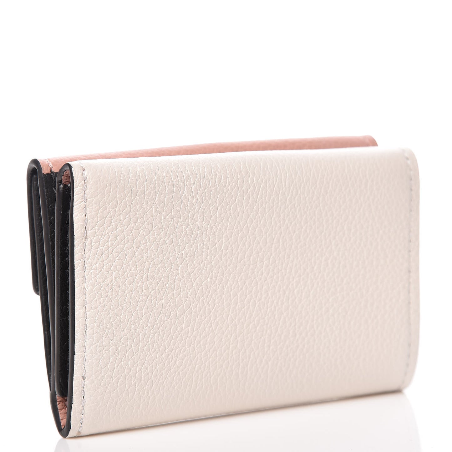 Calfskin Lockmini Wallet Rose Ballerine Maito White Black