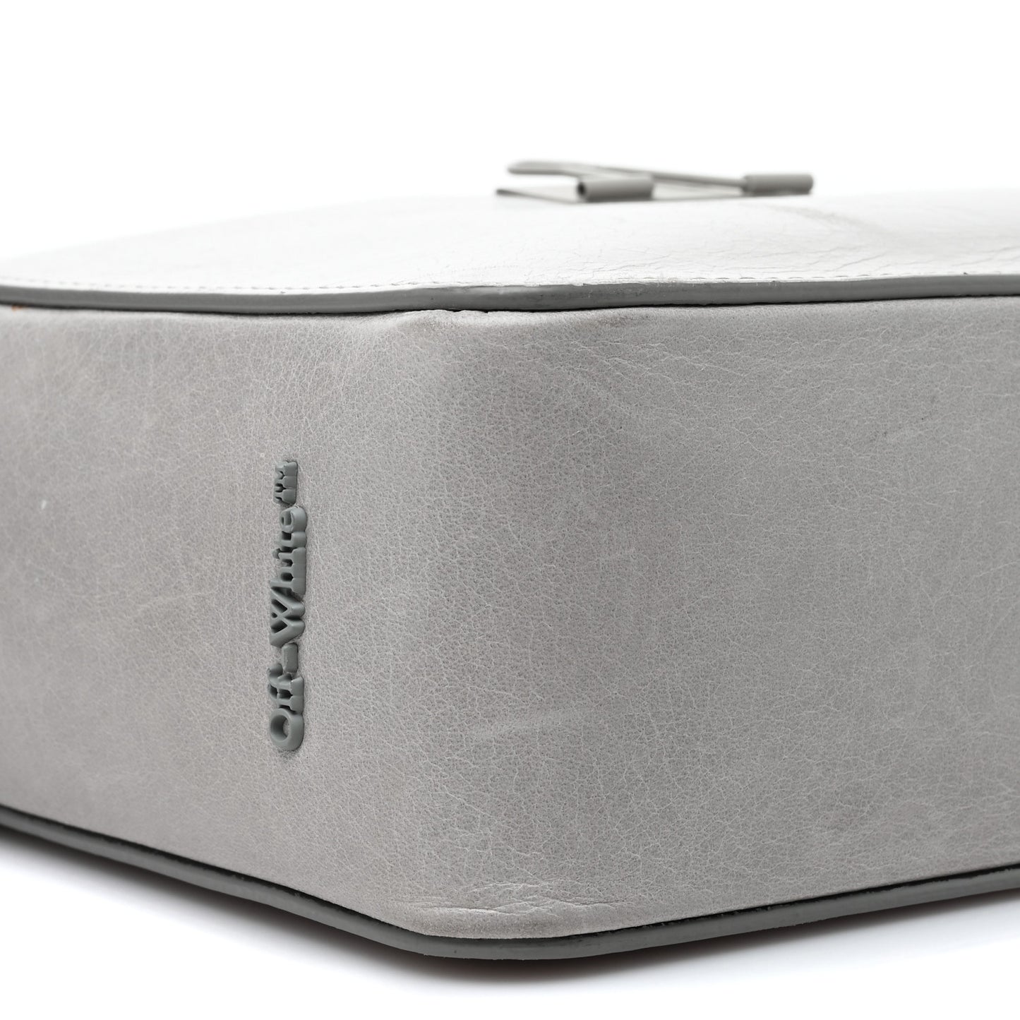 Calfskin Diag Binder Clip Camera Belt Bag Light Grey