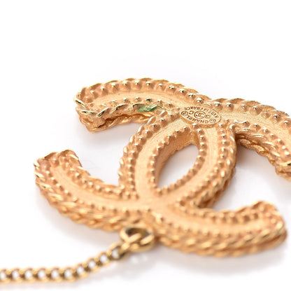 Chanel CC Drop Earrings Matte Gold 6 of 7