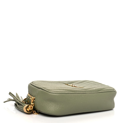 Saint Laurent Grain De Poudre Matelasse Monogram Mini Lou Camera Bag Light Sage 3 of 9