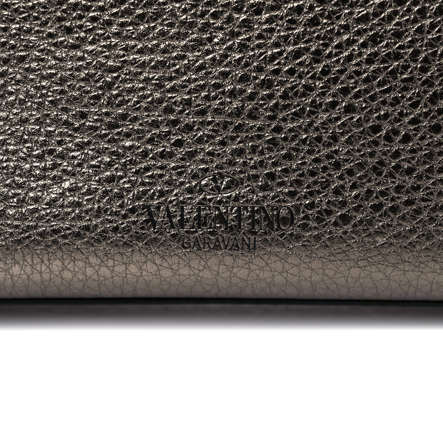 Valentino Garavani Metallic Pebbled Calfskin Medium Rockstud Flip Lock Crossbody Bag Sasso 7 of 14
