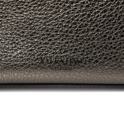Valentino Garavani Metallic Pebbled Calfskin Medium Rockstud Flip Lock Crossbody Bag Sasso 7 of 14