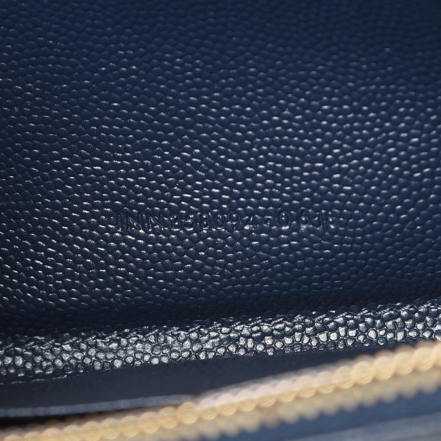 Grain De Poudre Matelasse Chevron Monogram Zip Around Wallet Navy
