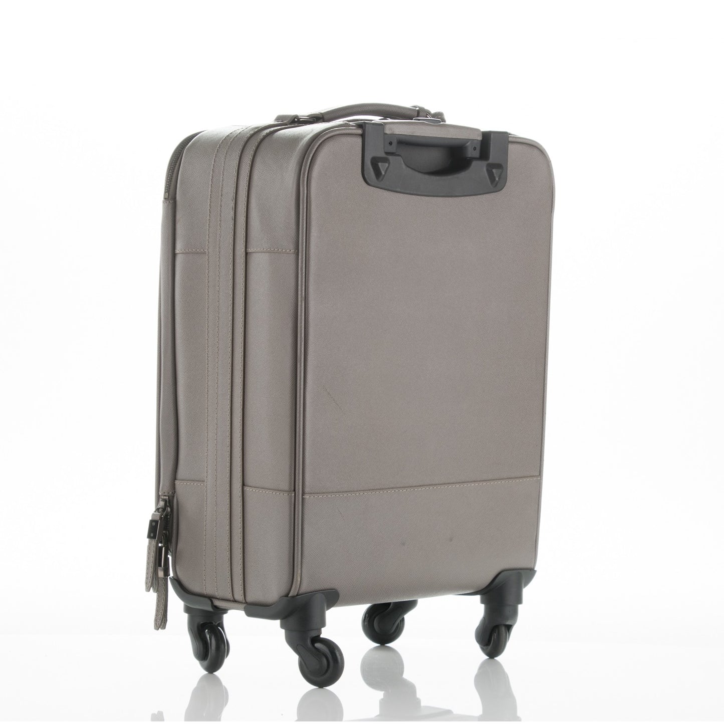 Grainy Calfskin Carry-On Suitcase Grey