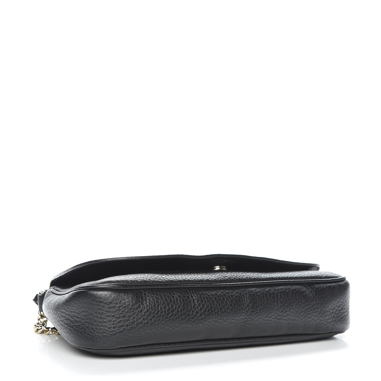 Pebbled Calfskin Medium Soho Flap Crossbody Black
