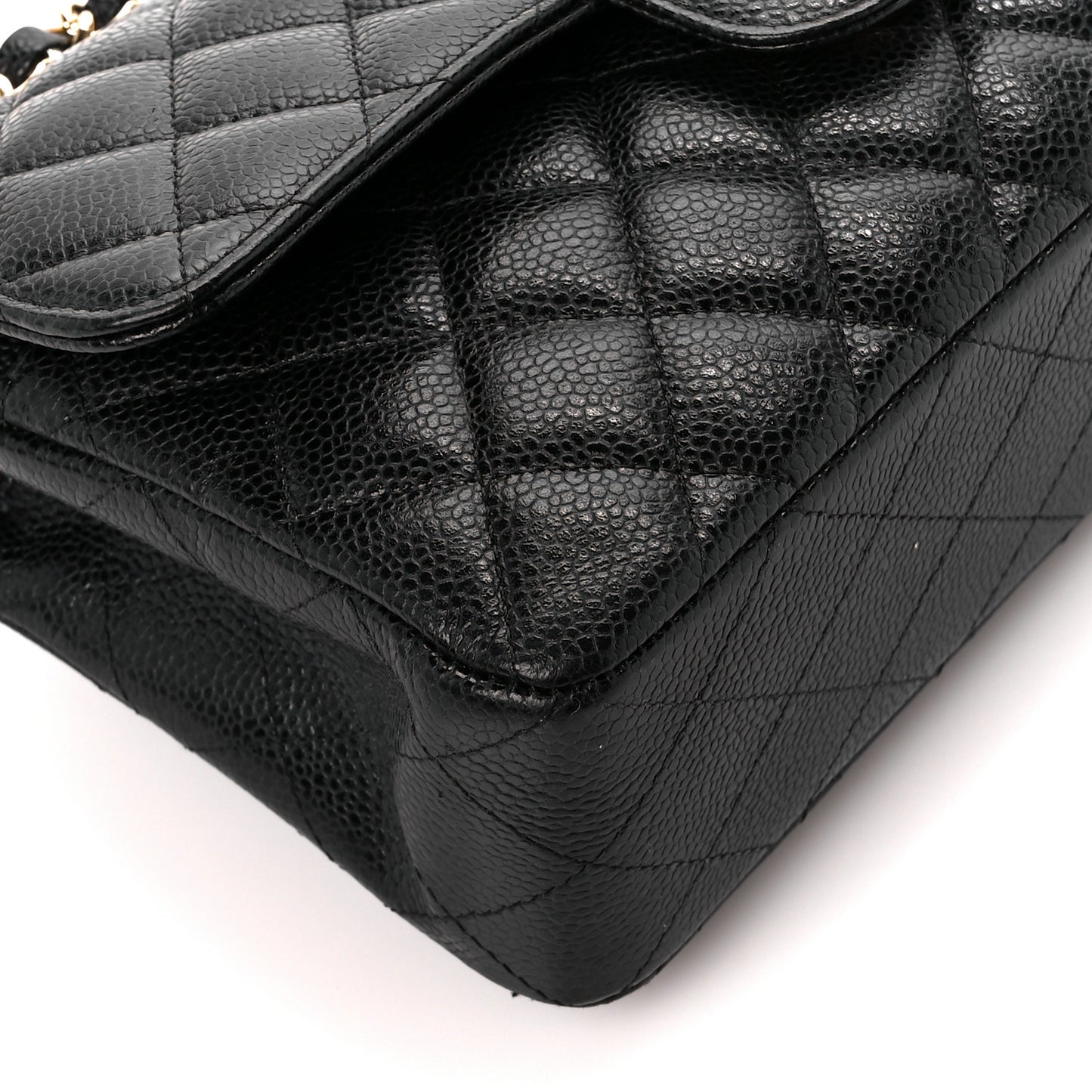 Caviar Quilted Small Double Flap Black