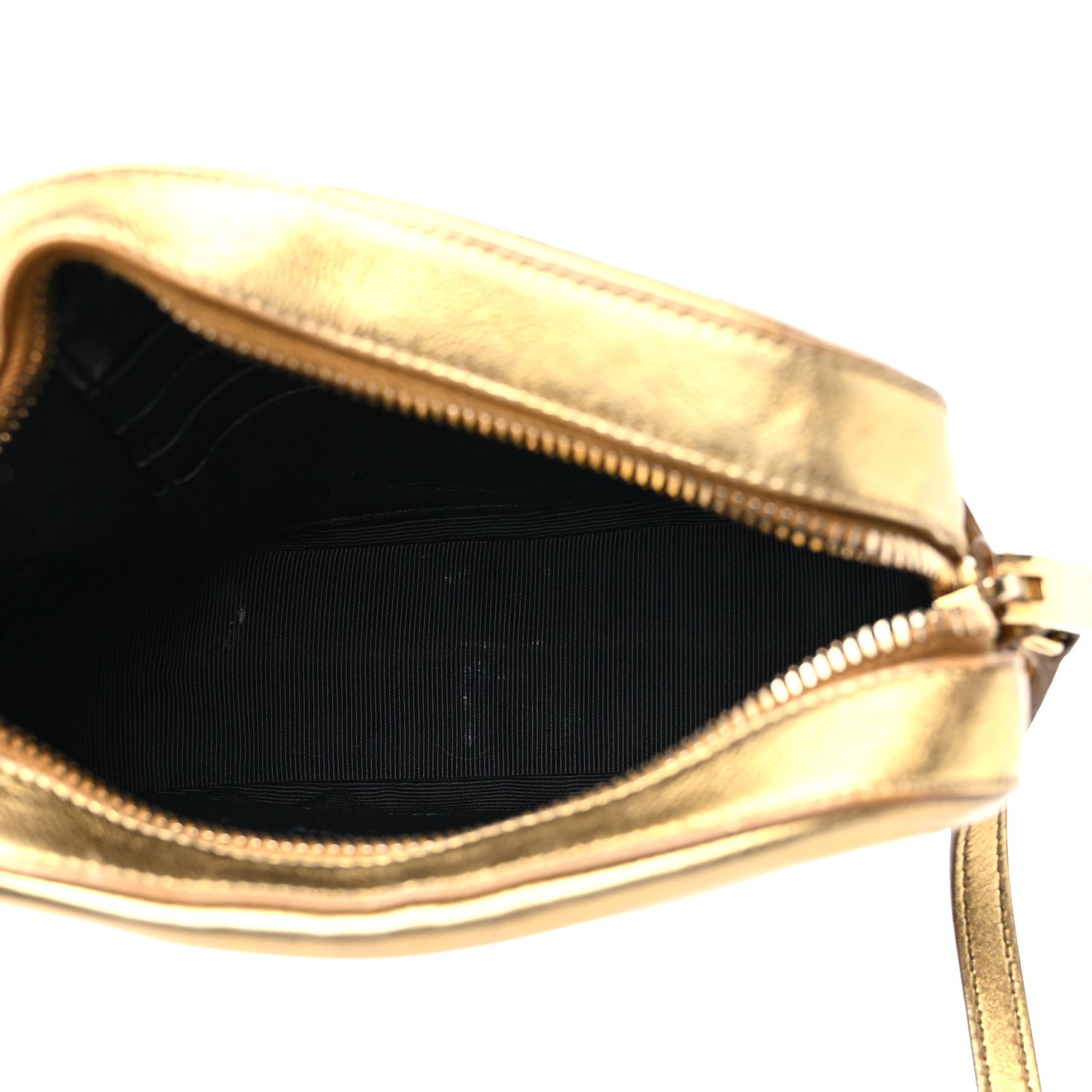 Metallic Calfskin Small Classic Monogram Camera Bag Gold