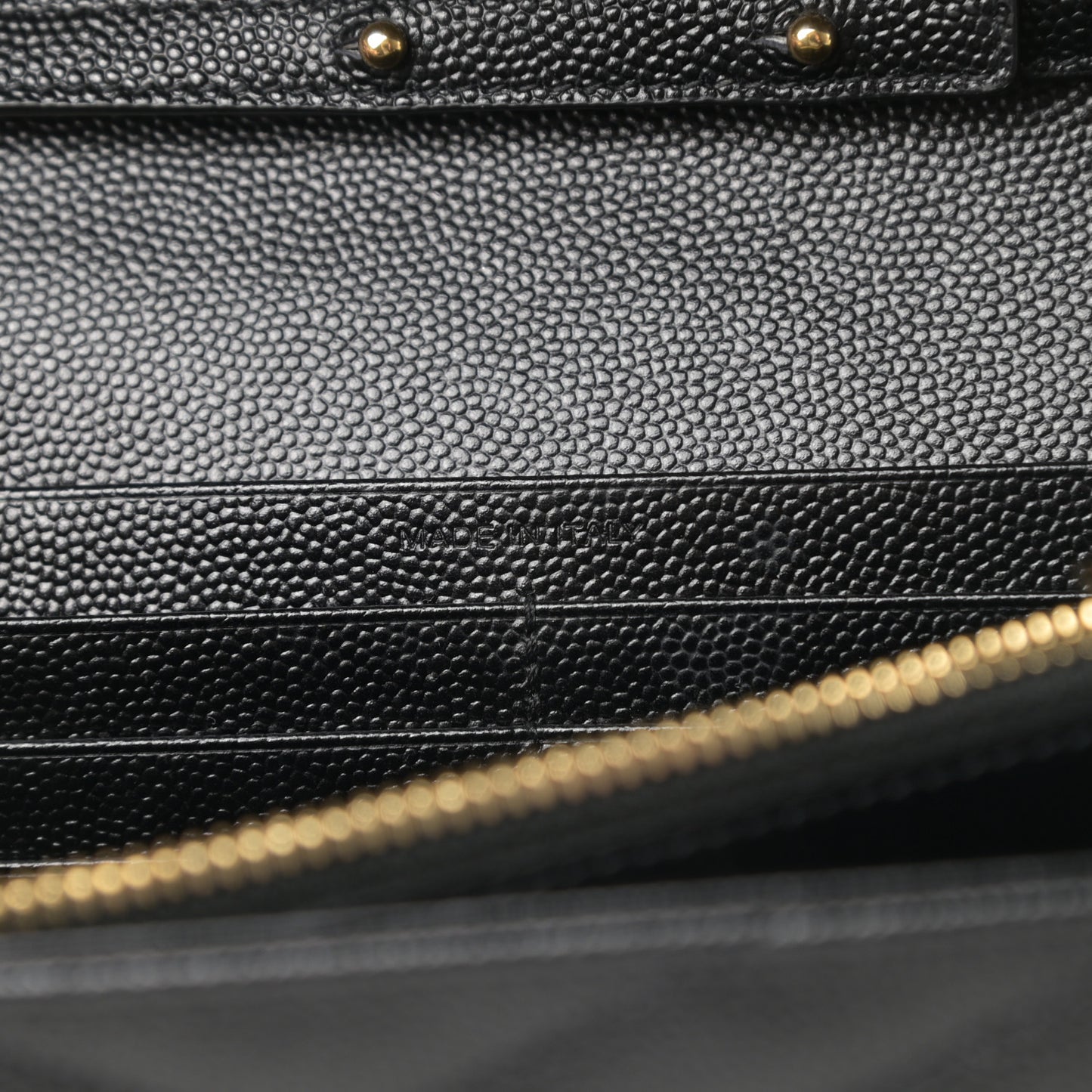 Grain De Poudre Matelasse Chevron Monogram Chain Wallet Black