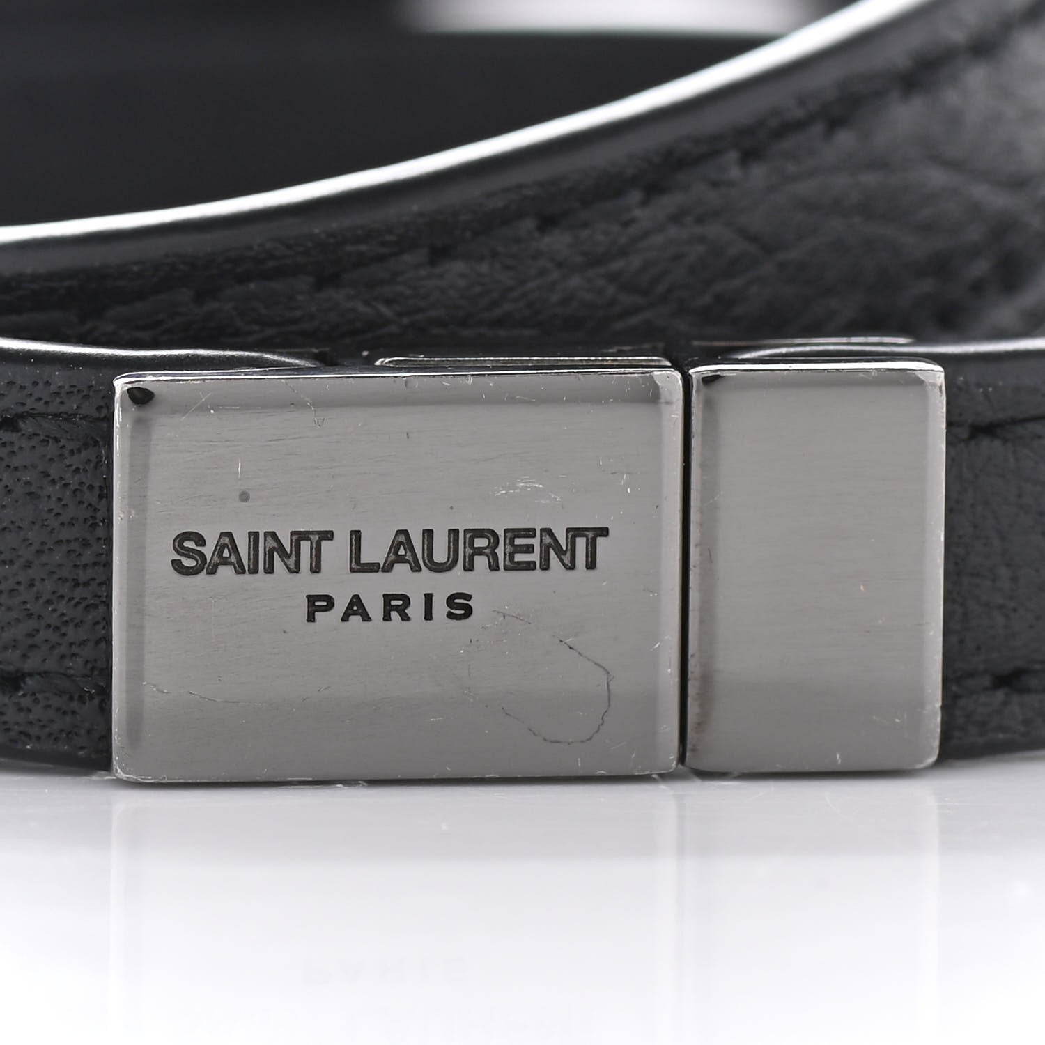 Saint Laurent Calfskin Opyum Double Wrap Bracelet M Black 5 of 6