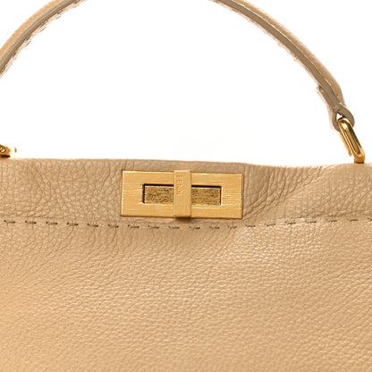 Fendi Calfskin Romano Selleria Embroidered Large Peekaboo Iconic Satchel Beige 9 of 11