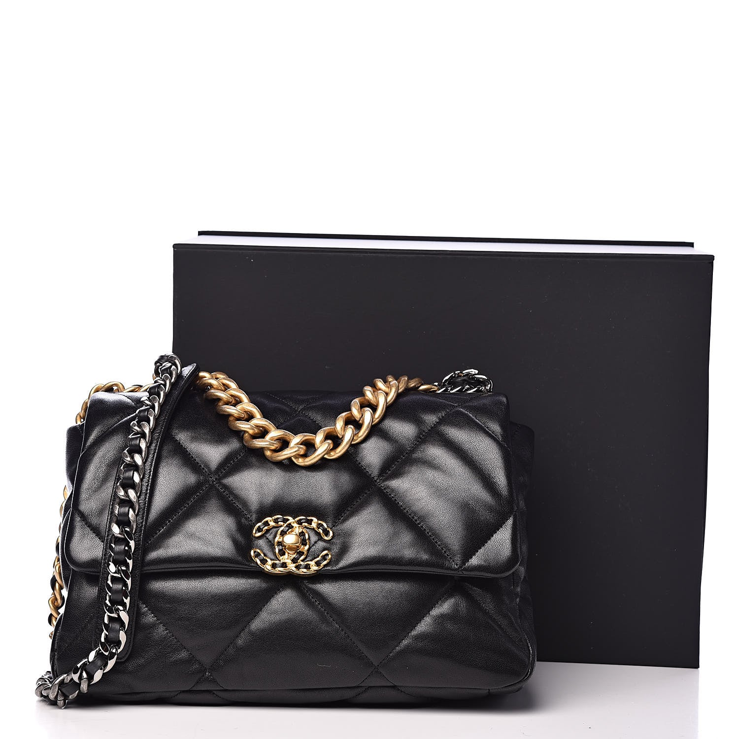 Chanel Lambskin Quilted Large 19 Flap Black 11 of 11