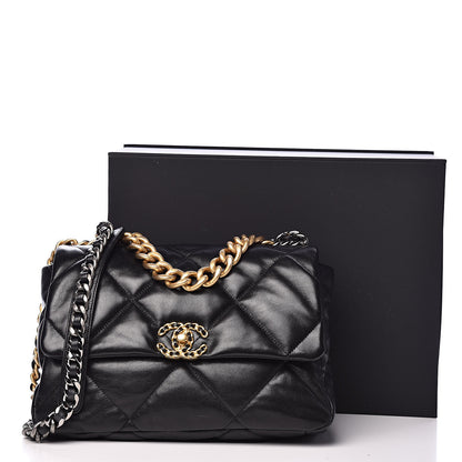 Chanel Lambskin Quilted Large 19 Flap Black 11 of 11