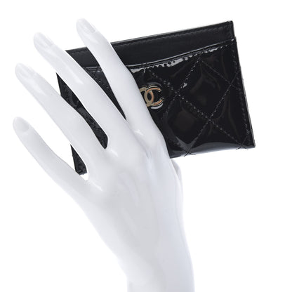 Chanel Patent Calfskin Quilted Card Holder Black 2 of 9