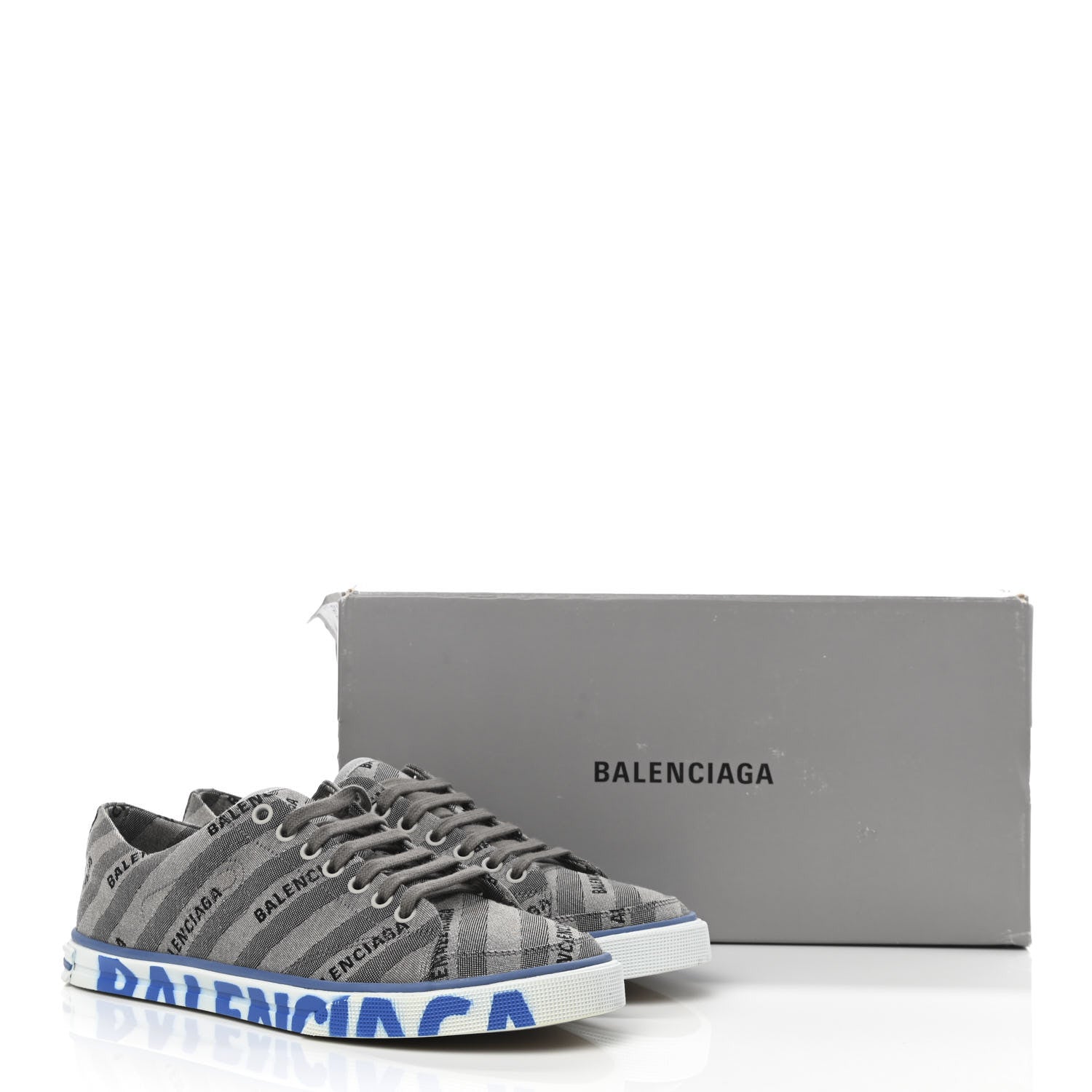 Balenciaga Canvas Jacquard Diagonal Allover Logo Womens Match Graffiti Sneakers 40 Grey 14 of 14