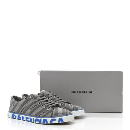 Balenciaga Canvas Jacquard Diagonal Allover Logo Womens Match Graffiti Sneakers 40 Grey 14 of 14