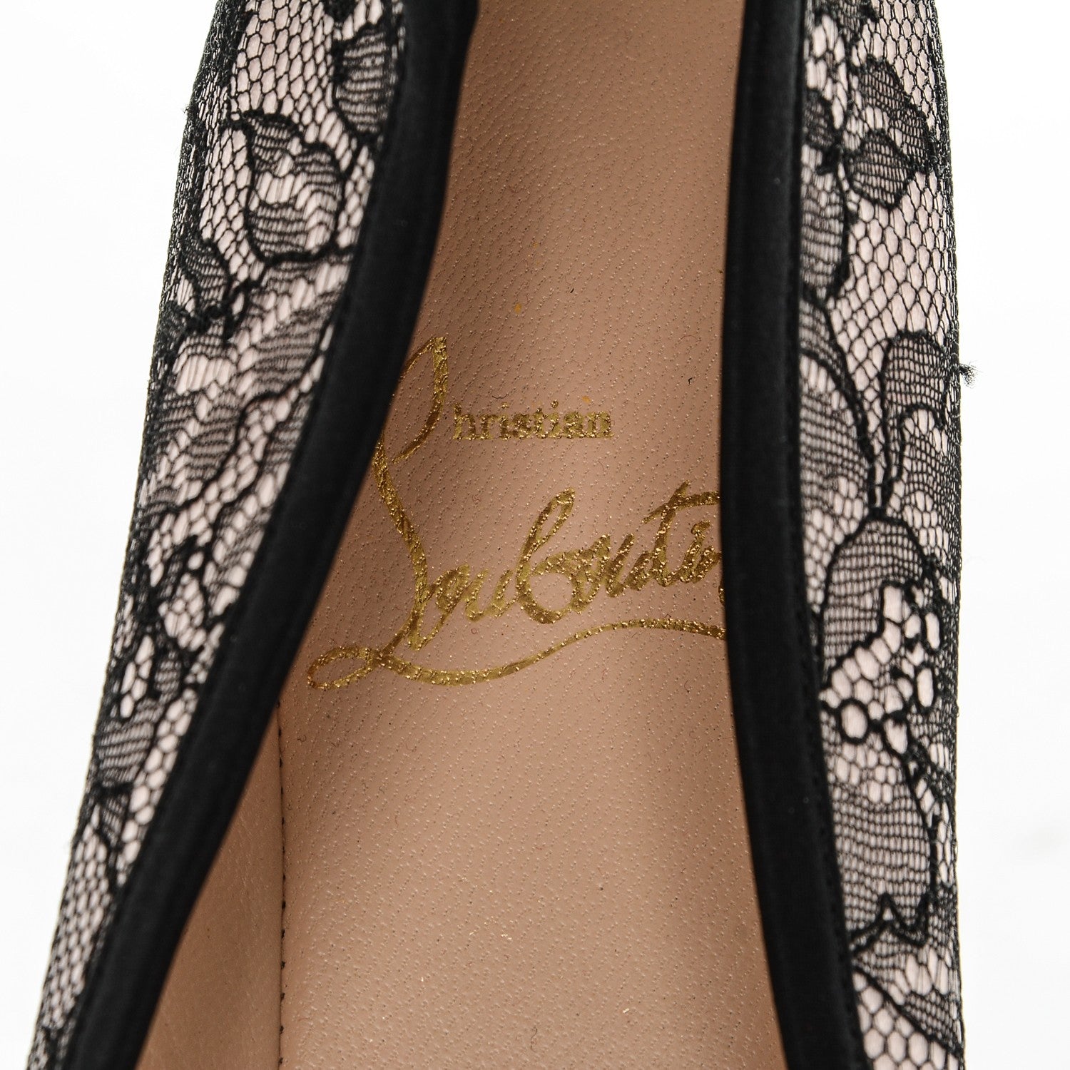 Christian Louboutin Satin Lace Boudoir Flats Chantilly 39.5 7 of 7