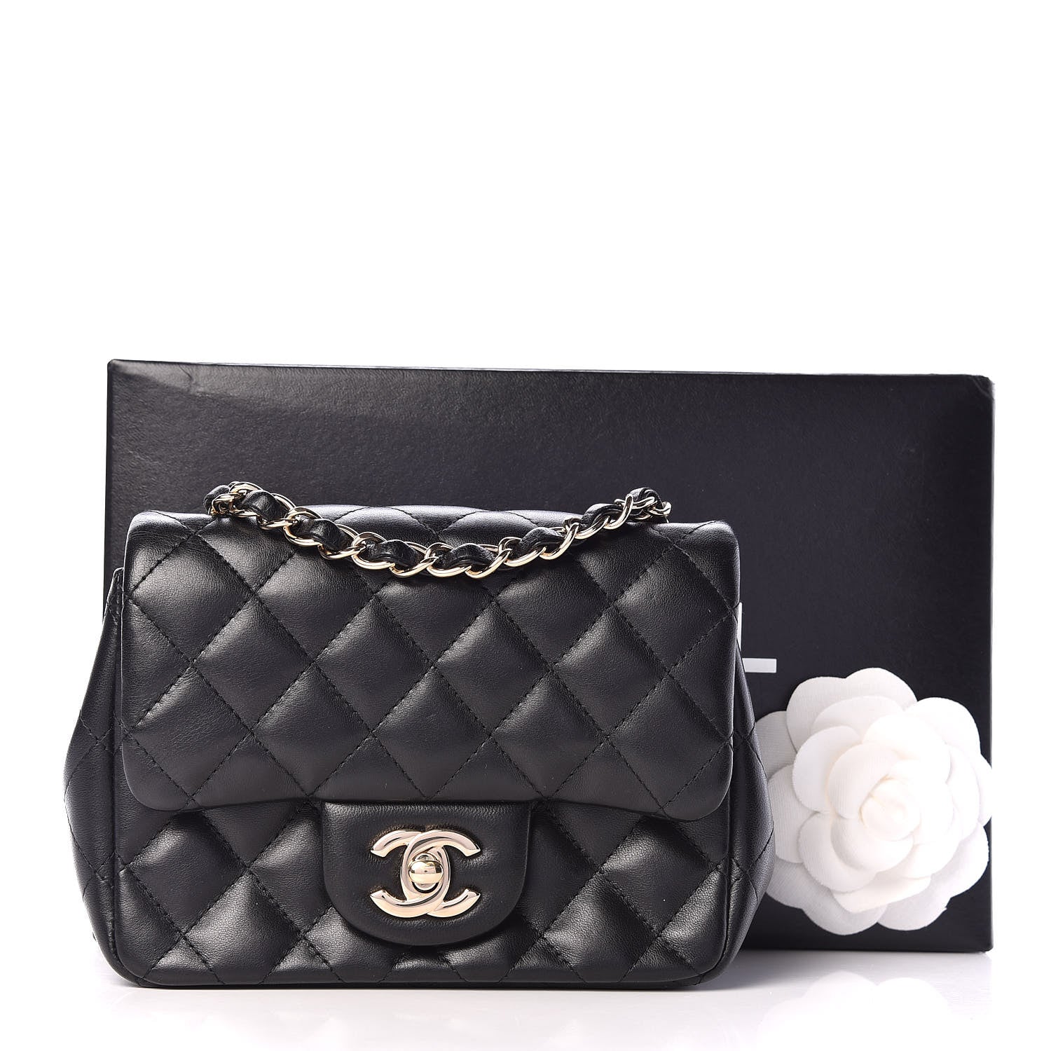 Chanel Lambskin Quilted Mini Square Flap Black 11 of 11