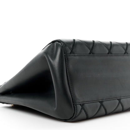 Chanel Lambskin Quilted Chain Shopping Tote Black 10 of 11