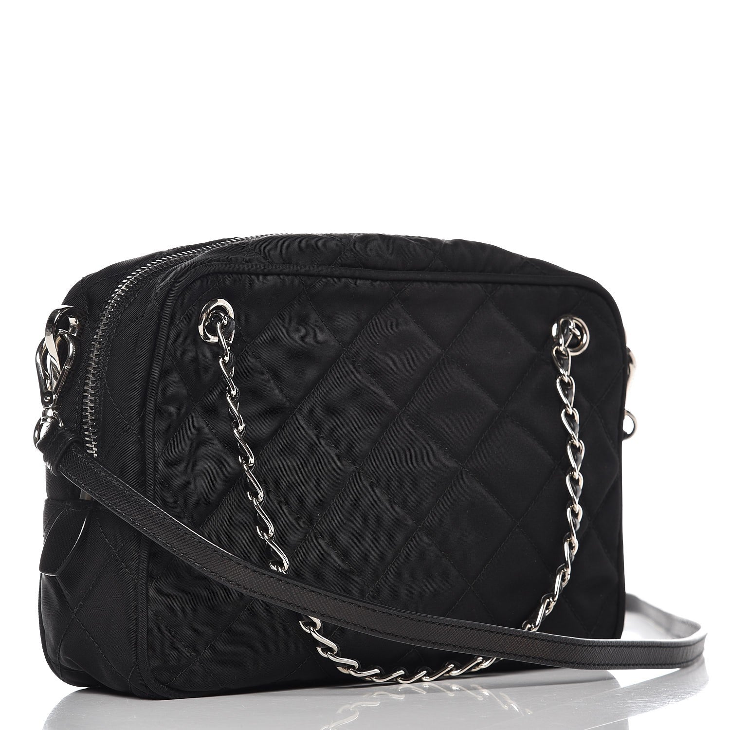 Prada Nylon Tessuto Impuntu Quilted Bandoliera Crossbody Bag Black 3 of 7