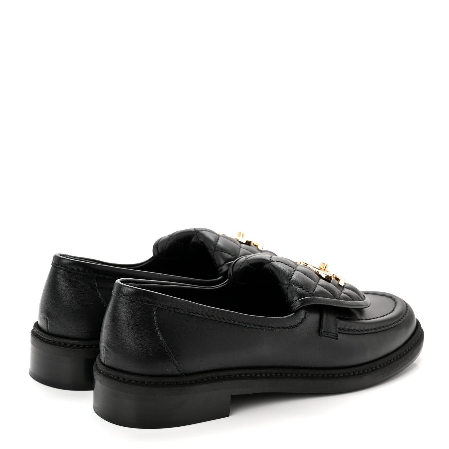 Lambskin Quilted CC Turnlock Loafers 39 Black