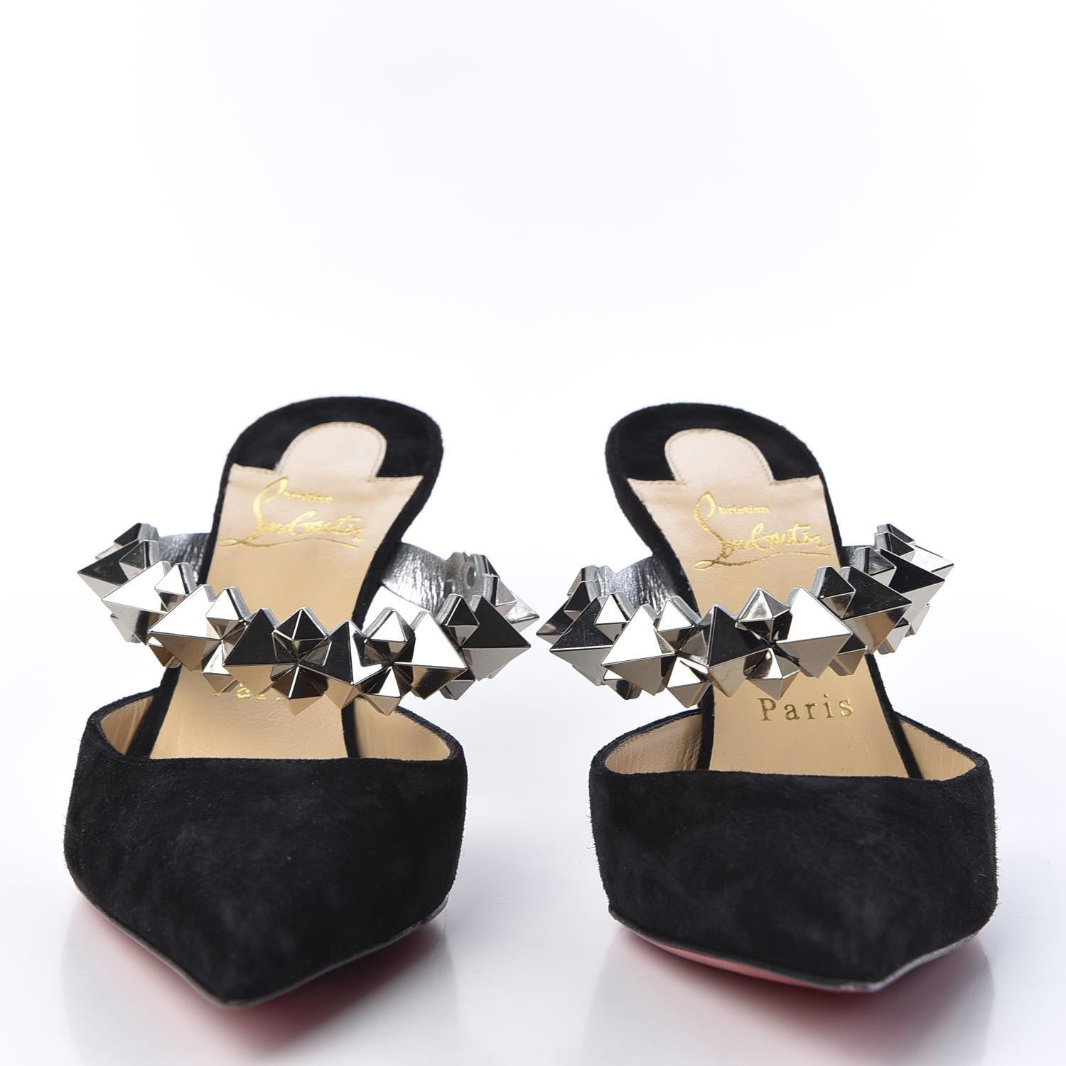Christian Louboutin Veau Velours Specchio Planet Choc 80 Mule 35.5 Black 3 of 9