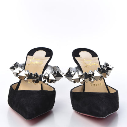 Christian Louboutin Veau Velours Specchio Planet Choc 80 Mule 35.5 Black 3 of 9