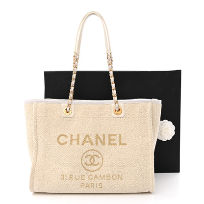 Chanel Lurex Boucle Small Deauville Tote Ivory 14 of 14
