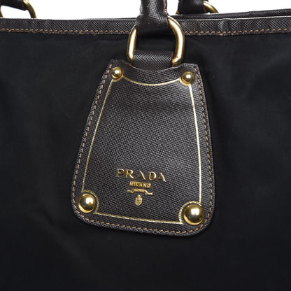 Prada Saffiano Tessuto Nylon Tote Nero Black 9 of 13