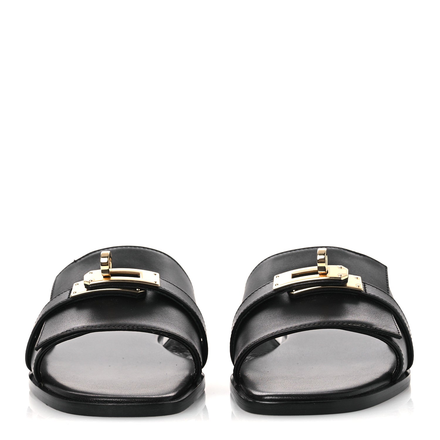Hermes Calfskin Giulia Sandals 36 Black 3 of 12