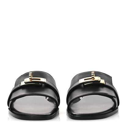 Hermes Calfskin Giulia Sandals 36 Black 3 of 12