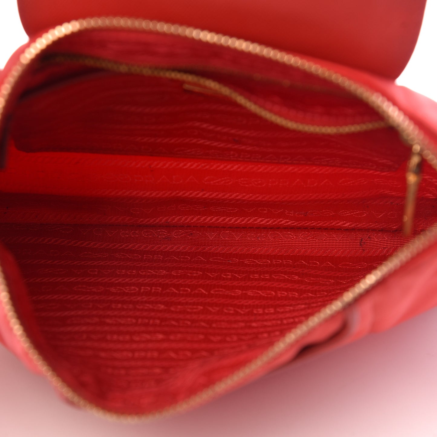 Nylon Vela Saffiano Flat Flap Messenger Bag Red