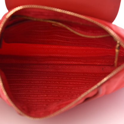Prada Nylon Vela Saffiano Flat Flap Messenger Bag Red 7 of 12